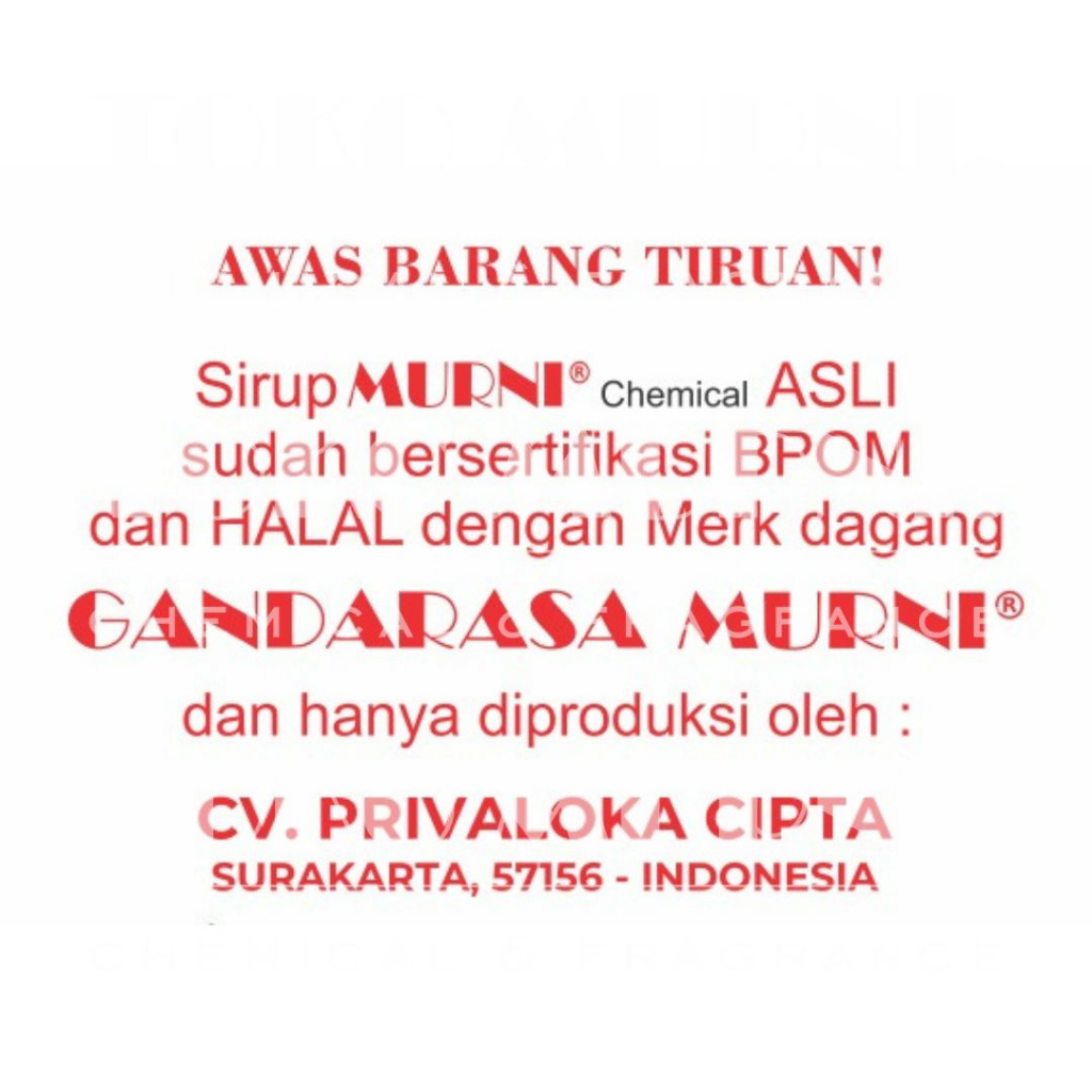 COCOPANDAN - BAHAN SIRUP MURNI (GANDARASA MURNI)