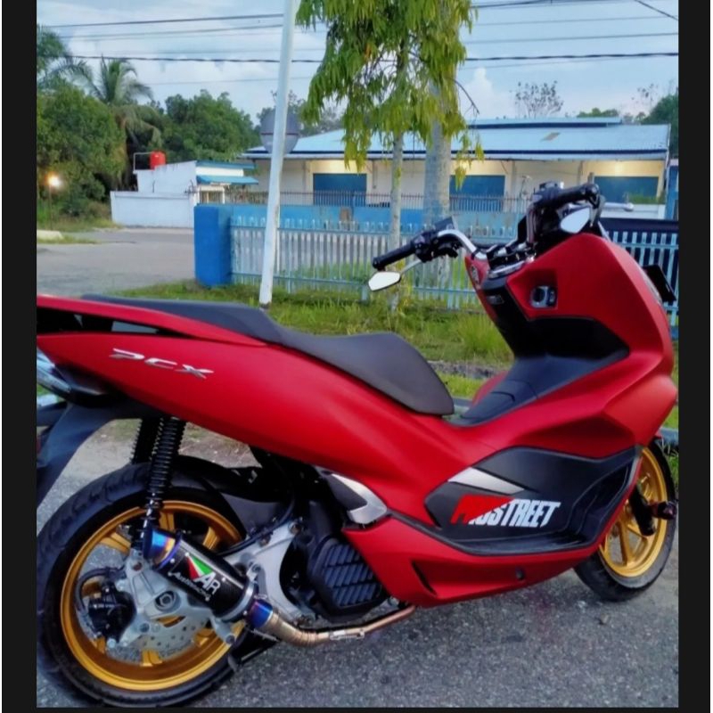 ticker decal full body Honda PCX 150 merah dof striping decal variasi Honda PCX 150 merah dof polos