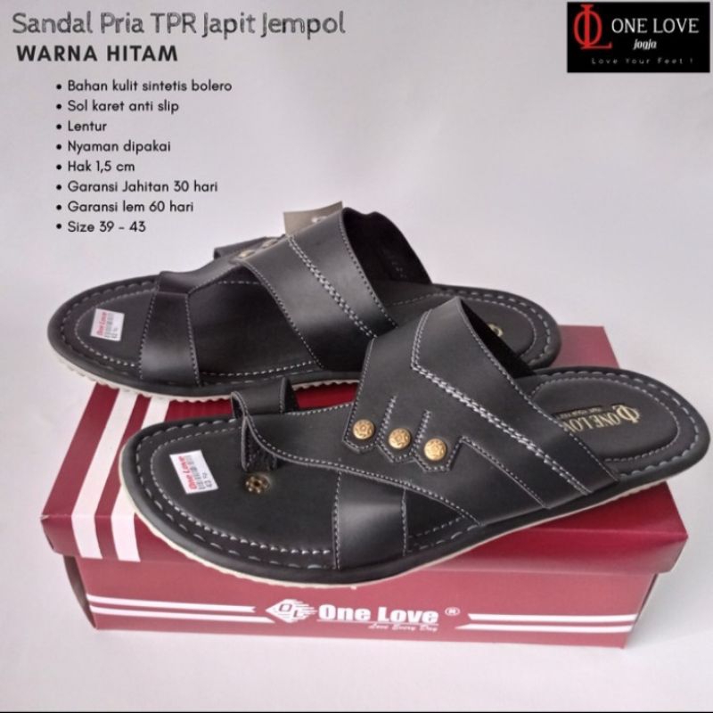 SANDAL PRIA JAPIT JEMPOL||ONE LOVE||BLACK