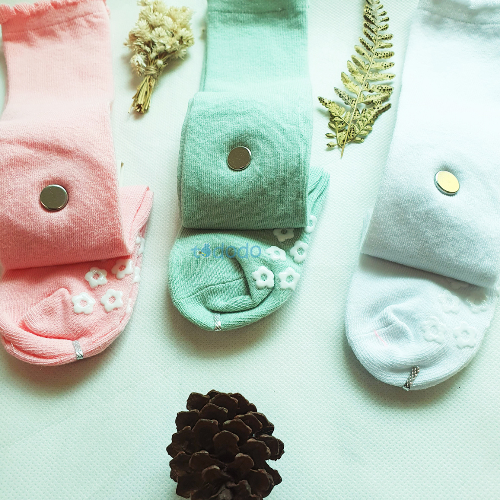 Kaos Kaki Anak Bayi Ruffle Warna / Kaos Kaki Perempuan Ribbon Pita Anti Slip 1psg