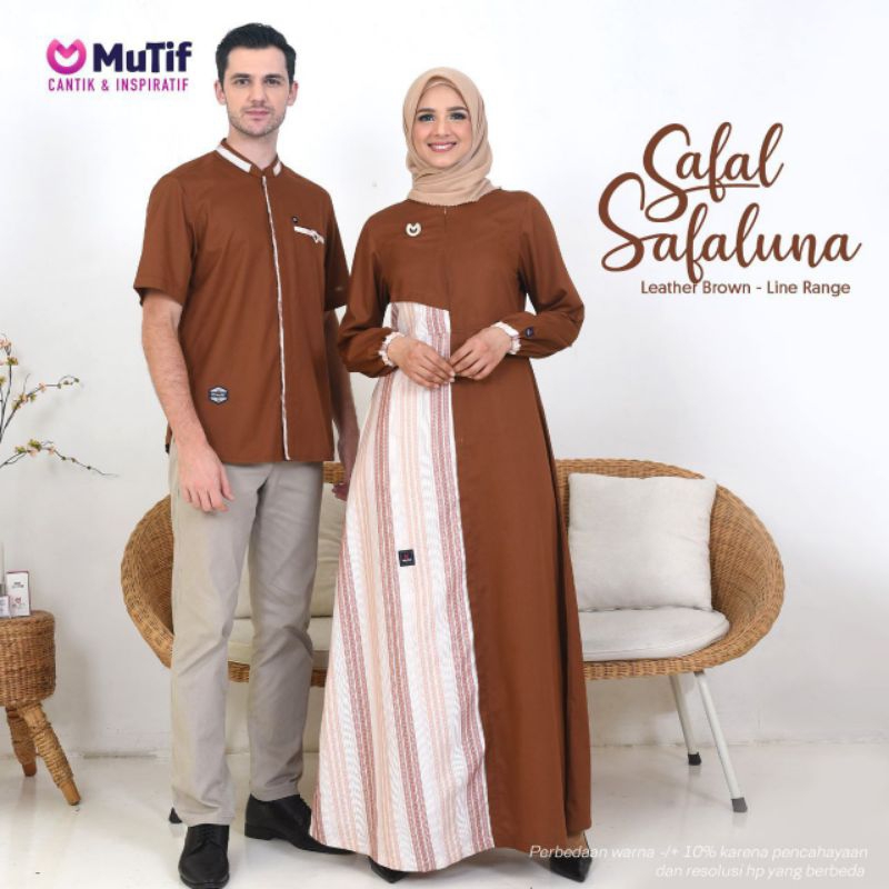 Couple Series Safal Safaluna Leather Brown GAMIS MUTIF SAFALUNA LEATHER BROWN LINE RANGE Koko Safal