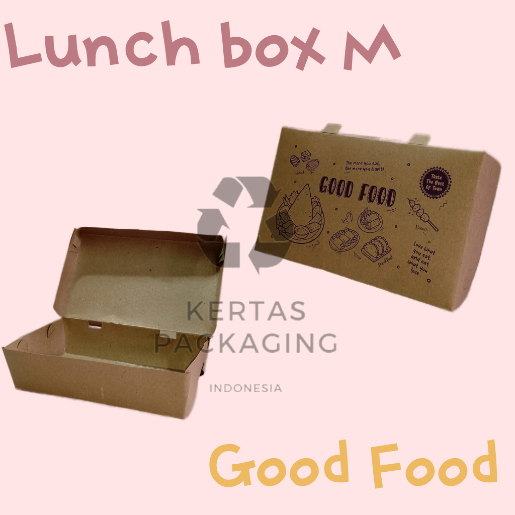 Paper Lunch Box, Lunch Box Paper, Paper Box Lunch, Kemasan ayam Geprek, Box Ayam Geprek - SIZE M DES