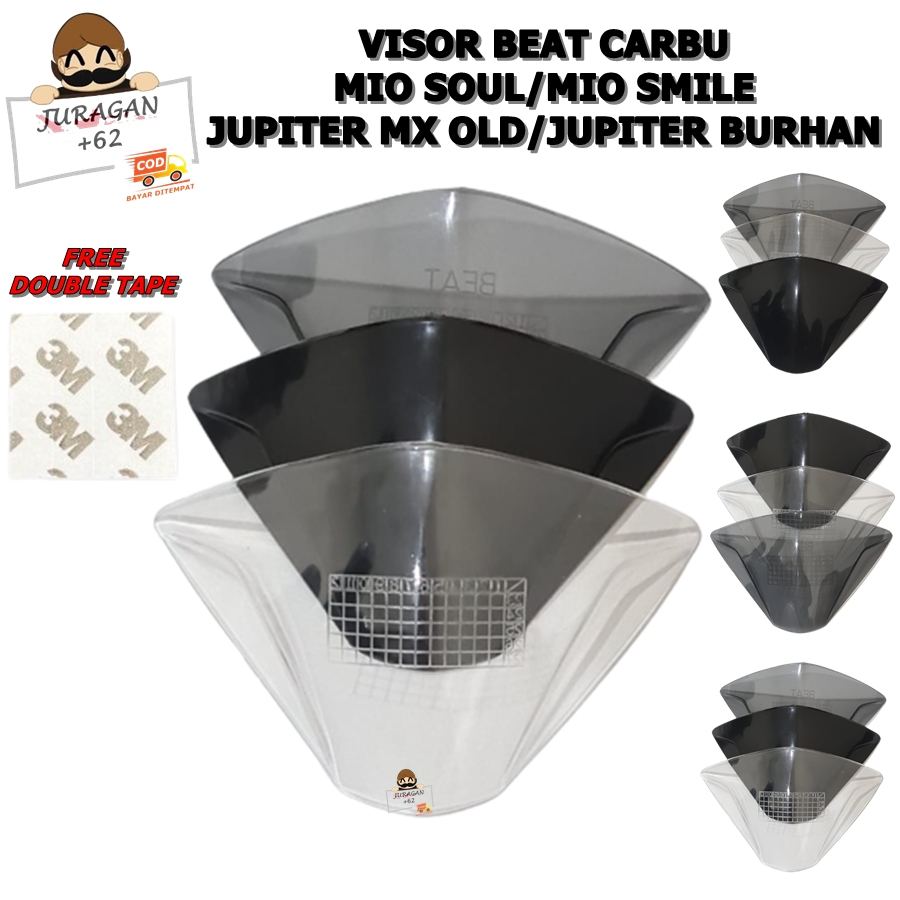 VISOR BEAT CARBU 2008 - 2012 JUPITER MX OLD 135 150 BURHAN MIO SMILE SOUL WINDHSIELD