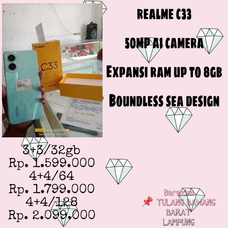REALME C33 READY RAM 3GB DAN 4GB