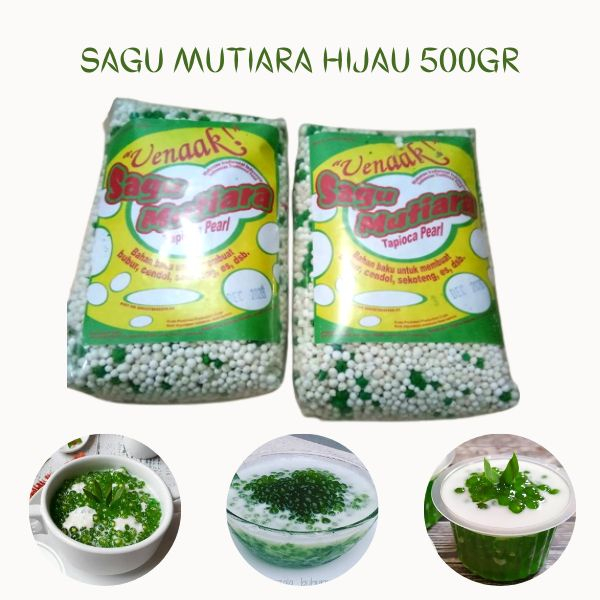 

Sagu Mutiara HIJAU 500 gram/sagu mutiara hijau lokal buat toping makanan dan minuman