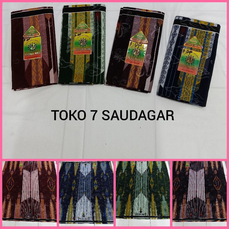 SARUNG PAPUA MAS Sarung Pondok Santri Pria Dewasa Palekat Palaikat Batik Samarinda Warna Hitam Super