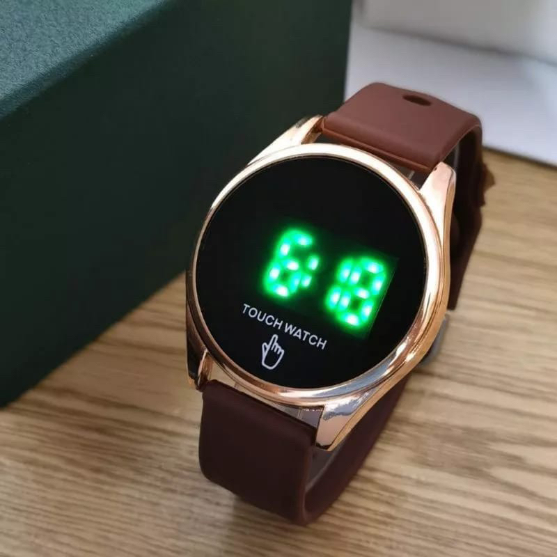 (Grosir)Jam Tangan Unisex Touch Scren Bulat Digital Led Strap Rubber/Karet(Dikirim Jakarta)