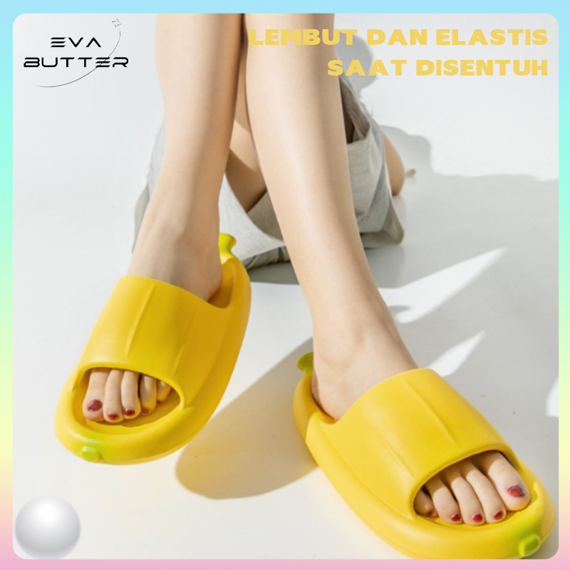 Sandal slop Pisang wanita kekinian korea murah Sandal rumah slip on wanita dewasa import Sandal jelly wanita cantik promo