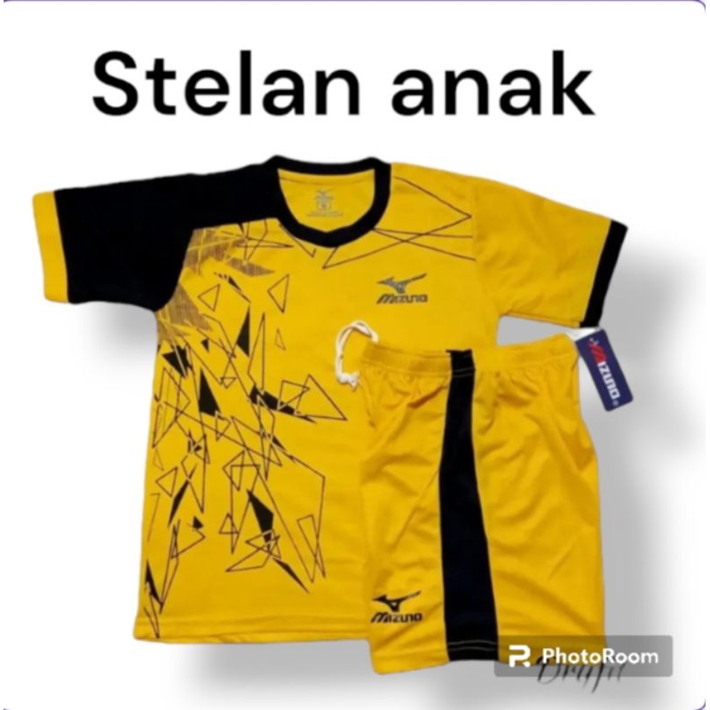 pakaian olahraga stelan jersey anak usia 4 sampai 12 tahun