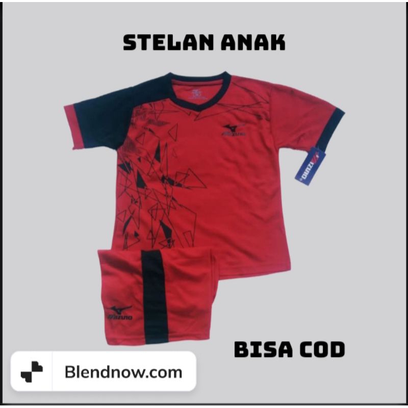 pakaian olahraga stelan jersey anak usia 4 sampai 12 tahun