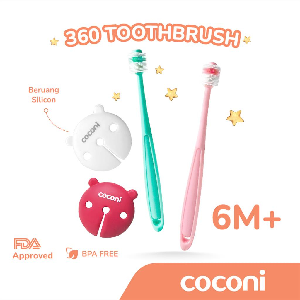 COCONI 360 Baby Toothbrush | Sikat Gigi Bayi dan Anak Premium | Nano toothbrush | 360 derajat