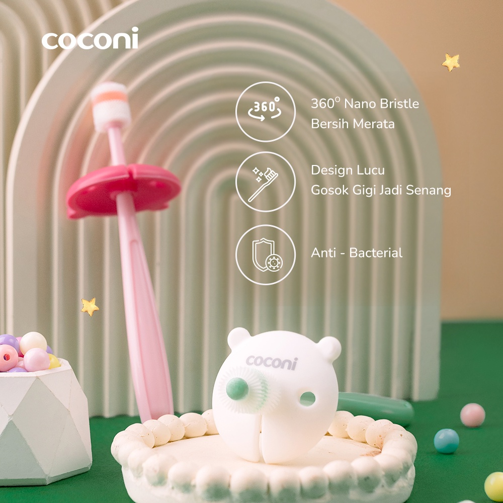 COCONI 360 Baby Toothbrush | Sikat Gigi Bayi dan Anak Premium | Nano toothbrush | 360 derajat