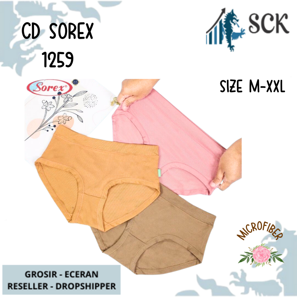 Celana Dalam SOREX 1259 / CD Ukuran M-XXL Bahan Katun / Pakaian Dalam Wanita Aneka Warna Grosir - sckmenwear GROSIR