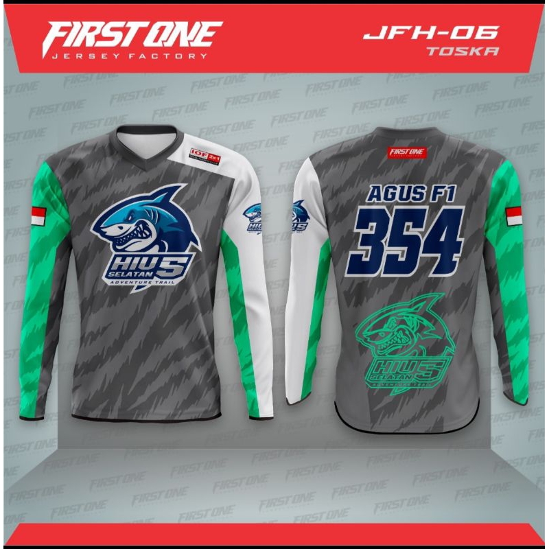 JFH-06 Toska Merchandise Baju T-shirt Kaos Jersey Pria Lengan Panjang Premium Terbaru 2023 Hiu Selat