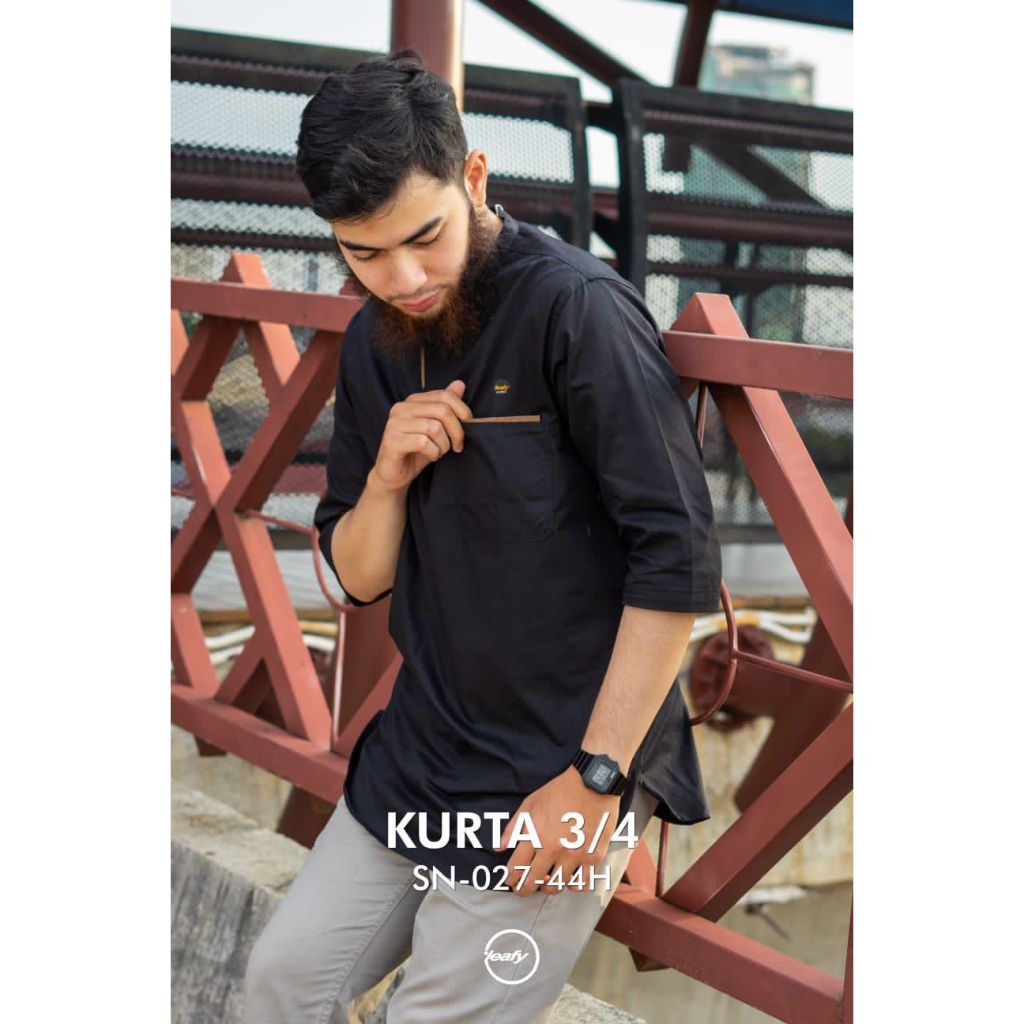 Baju Koko Kurta Pakistan Dewasa Lengan 3/4 Leafy SN027 IMPORT Original Premium