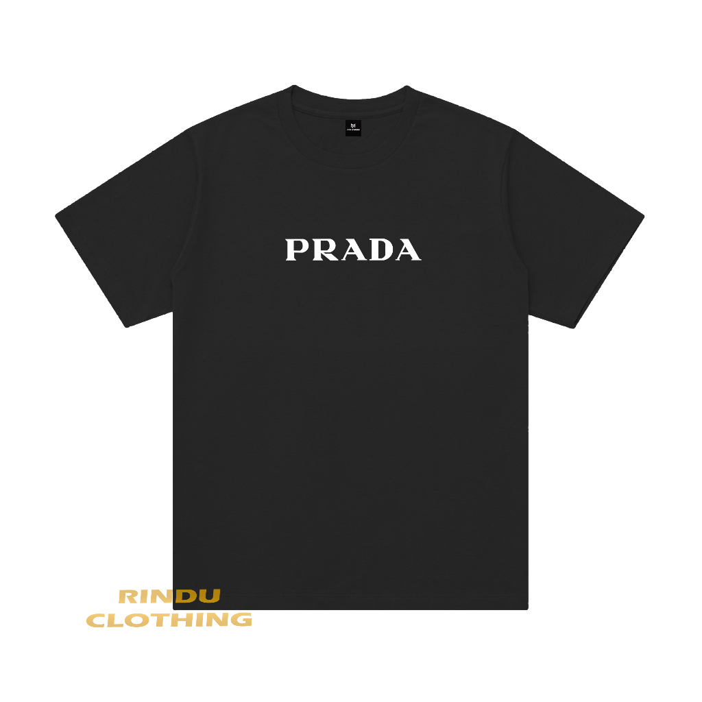 Rindu Clothing - Kaos Pria Lengan Pendek Prada Putih - Kaos Distro Premium Casual