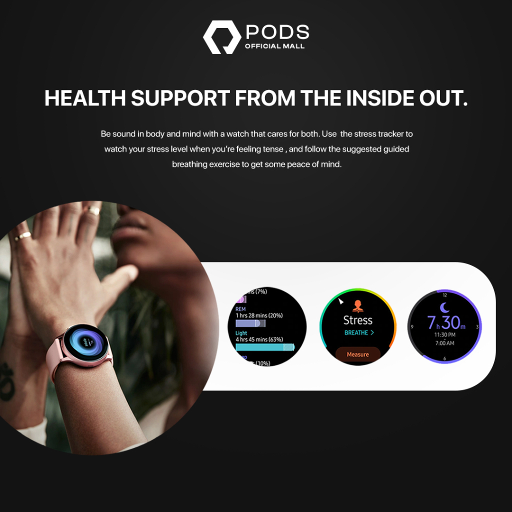 TheWatch Active 2 Bluetooth Smartwatch for IOS &amp; Android - Full Touch Screen Phone Call IP68 Waterproof - for Sports Activity, Calories Count, Body Temperature - by PodsIndonesia