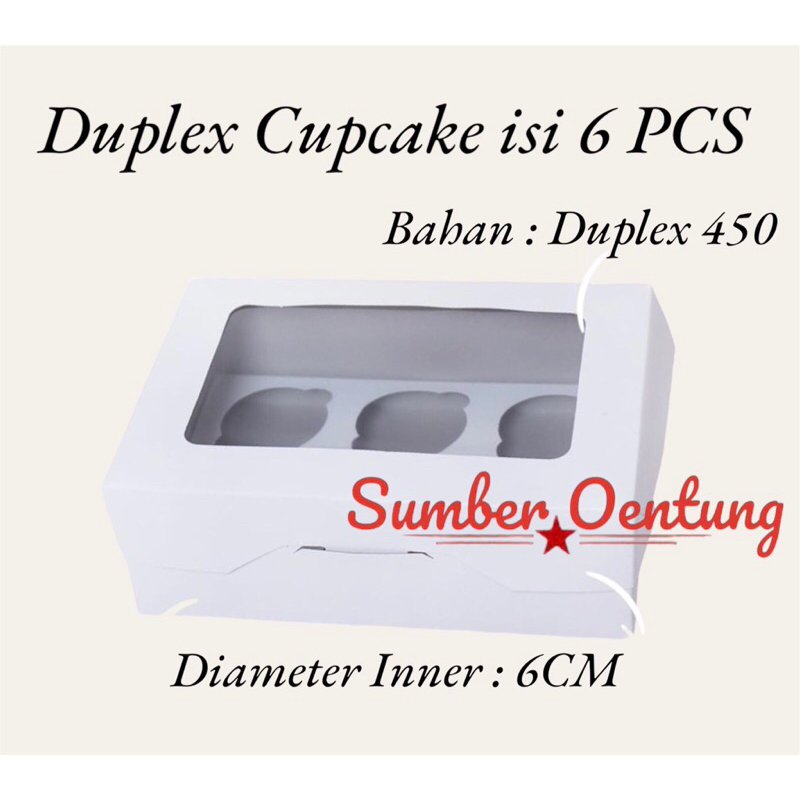 

DUS DUPLEX CUPCAKE ISI 6 KARTON BOX KOTAK HAMPERS KUE