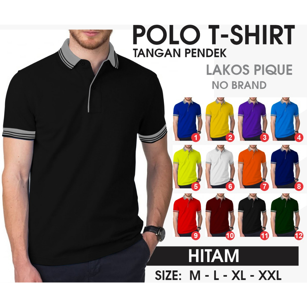 Kaos polos - Kaos polo shirt polos | kaos kerah pria | kaos seragam polos kerah kombinasi misty abu