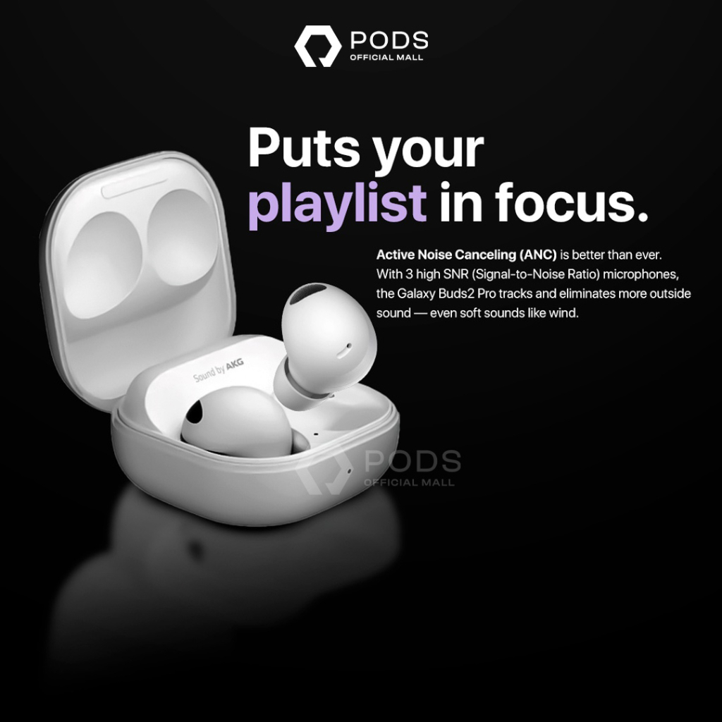 Galaxy Buds Pro By Pods Indonesia - With Active Noise Cancellation, 360 Audio Sound, 2 Way Speaker, Earbud Bluetooth True Wireless, Earphone Bluetooth, Original Garansi Resmi - By Pods Indonesiaa