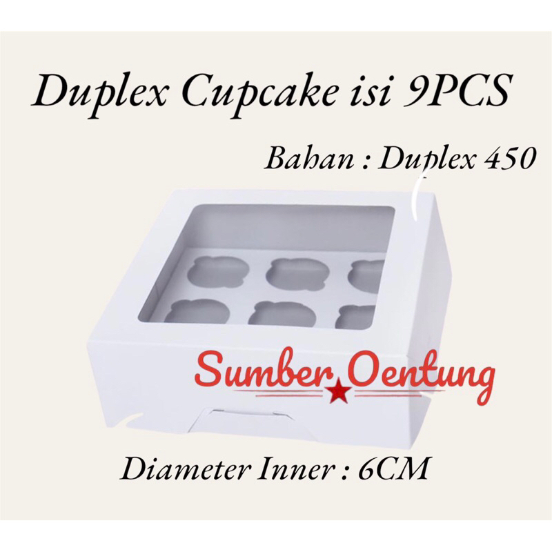 

DUS DUPLEX CUPCAKE ISI 9 KARTON BOX KOTAK HAMPERS KUE