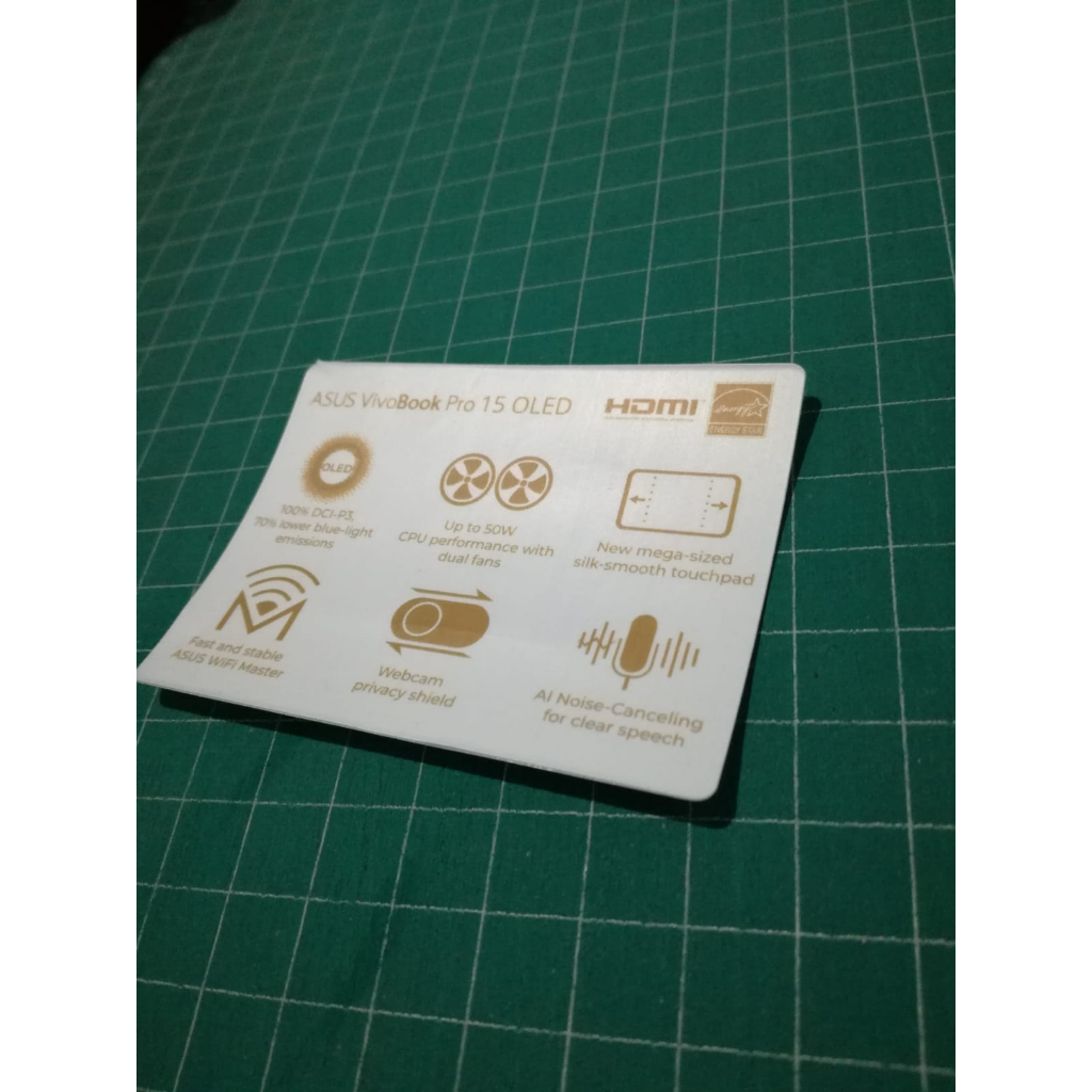 Stiker Spesifikasi Laptop Asus Vivobook Pro 15 Oled