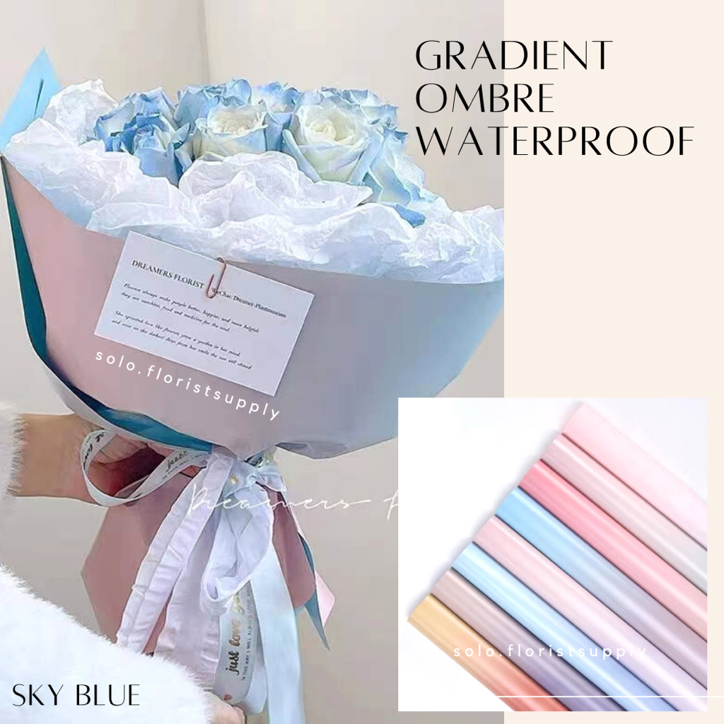 

GRADIENT OMBRE COLOR WATERPROOF CELLOPHANE KOREAN FLOWER WRAPPING PAPER GRADIENT COLOR LIST CELLOPHANE KERTAS BUKET MOTIF GRADASI Kertas Buket Cellophane Solid Gradasi Color BUNGKUS BUNGA PASTEL WRAPPING GIFT KERTAS KADO BUNGA