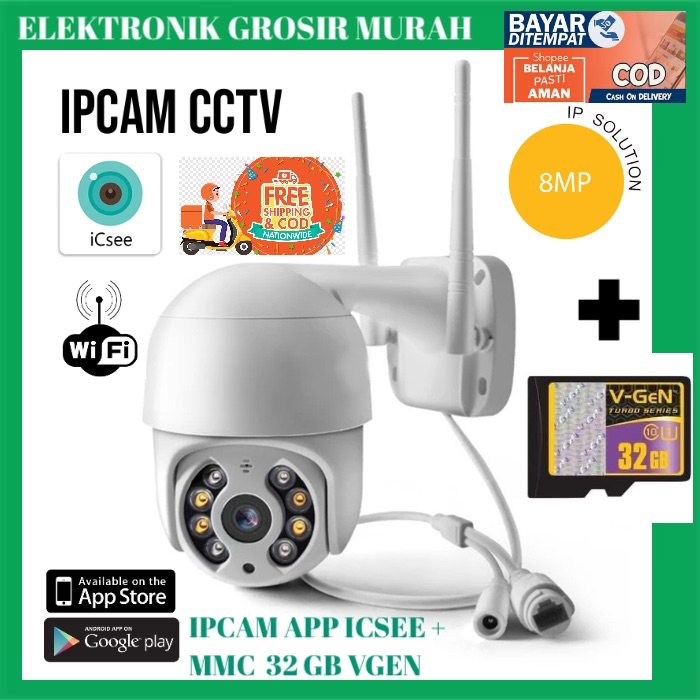 [ CCTV APP ICSEE + MMC 32GB VGEN ] Ipcam cctv kamera keamanan Rumah outdoor/Indoor kamera cctv ipcam rumah cctv.