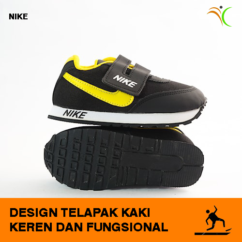 Sepatu Sneakers Anak Laki Laki Perempuan Sd Tk Umur 1 - 7 Tahun Hitam