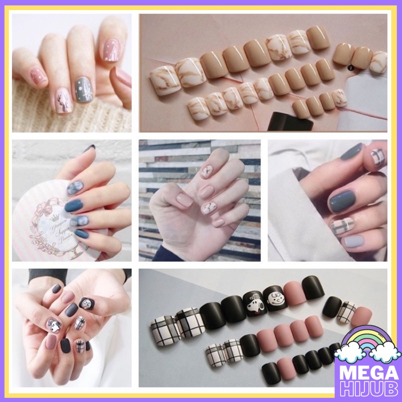 [24pcs/FREE LEM] KUKU PALSU / FAKE NAILS