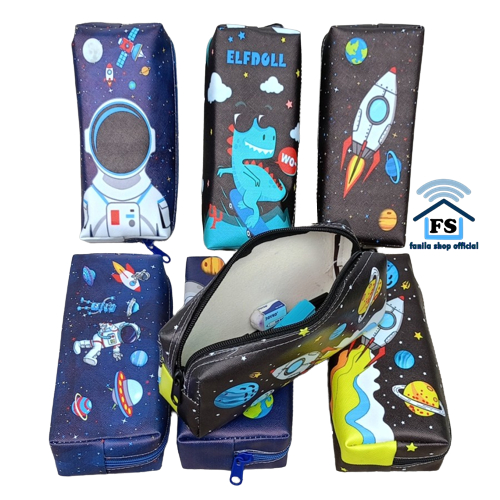 Kotak Tempat Pensil Astronot Galaxi Jumbo Pensil Case Multifungsi Pouch