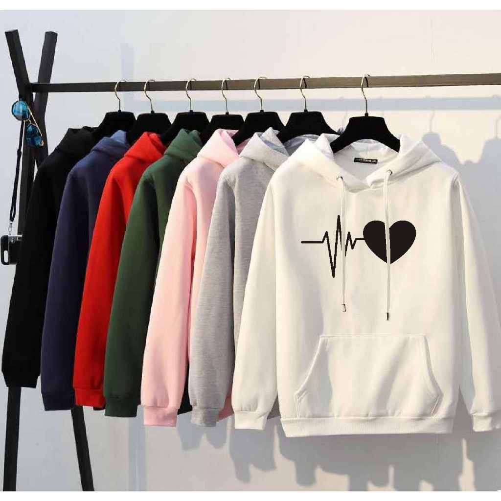 FenishaStore Sweater Hoodie Wanita Kekinian HEART PULSE Bisa Bayar Ditempat COD