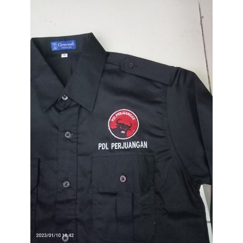 kemeja partai PDI perjuangan baju PDIP lengan panjang