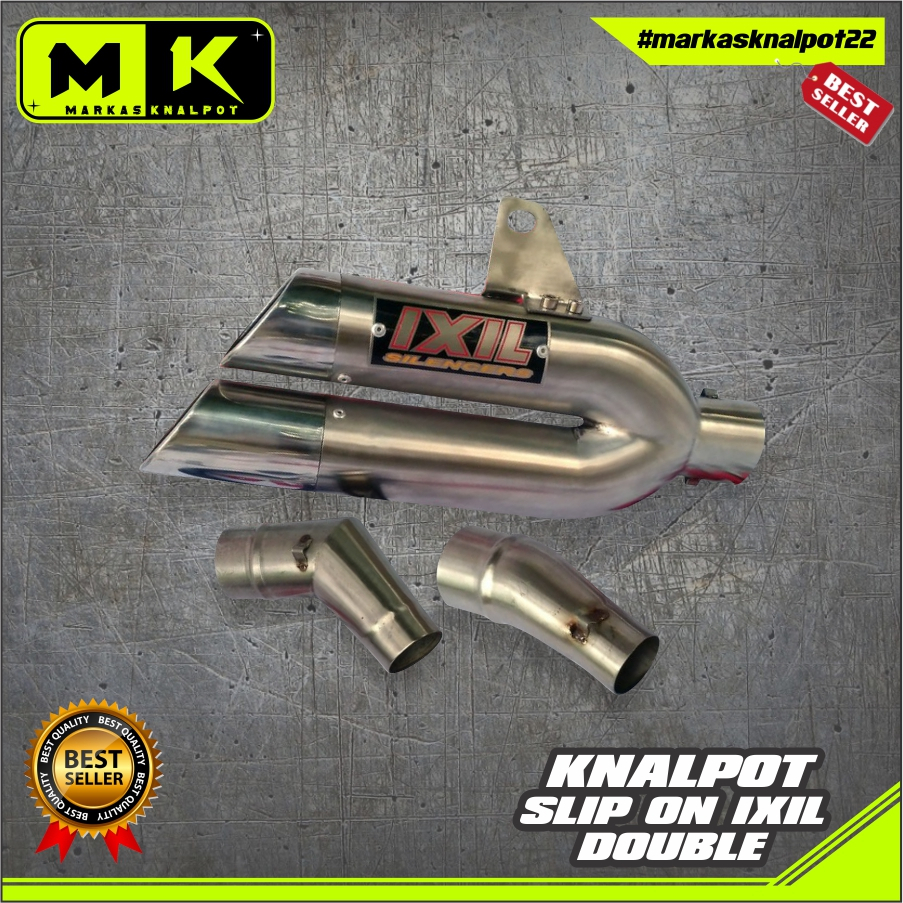 Knalpot Racing IXIL Cabang Doble Slip On Ninja 250fi Karbu Abs RR Mono