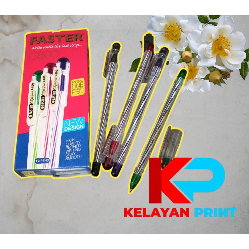 

(12 pcs) PULPEN FASTER C800 TINTA HITAM PER PAK