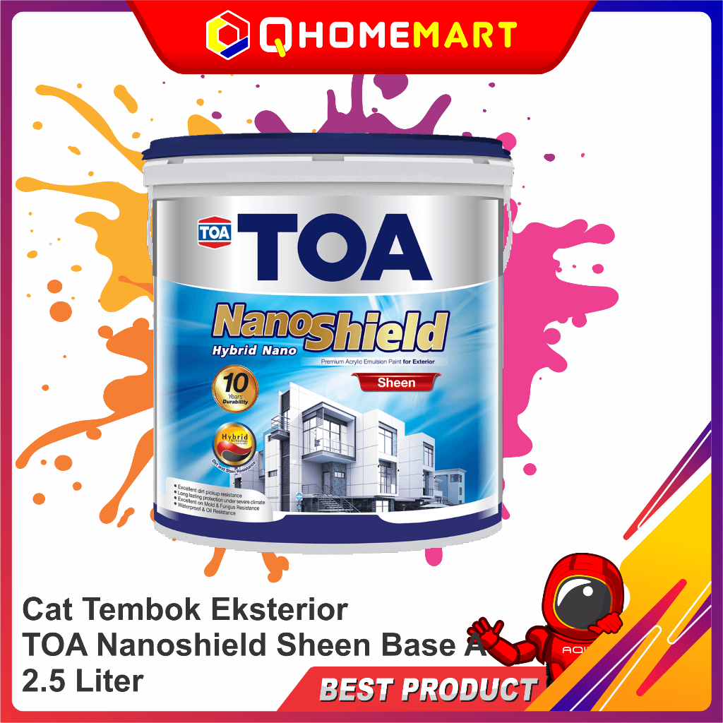 Cat Tembok Eksterior TOA Nanoshield Sheen Base A 20 Liter