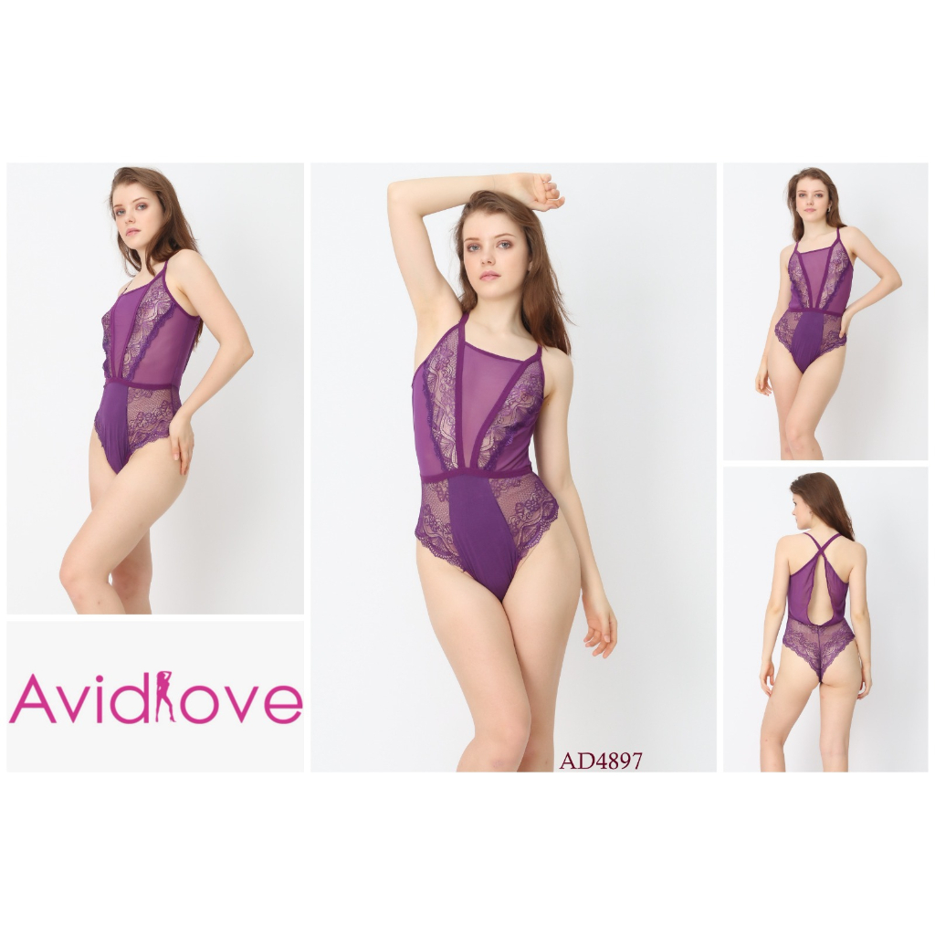 Bodysuit /Lingerie Wanita Sexy AVIDLOVE Tanpa Kawat Tanpa Busa Full Cup Pakaian Dalam Underwear AD48