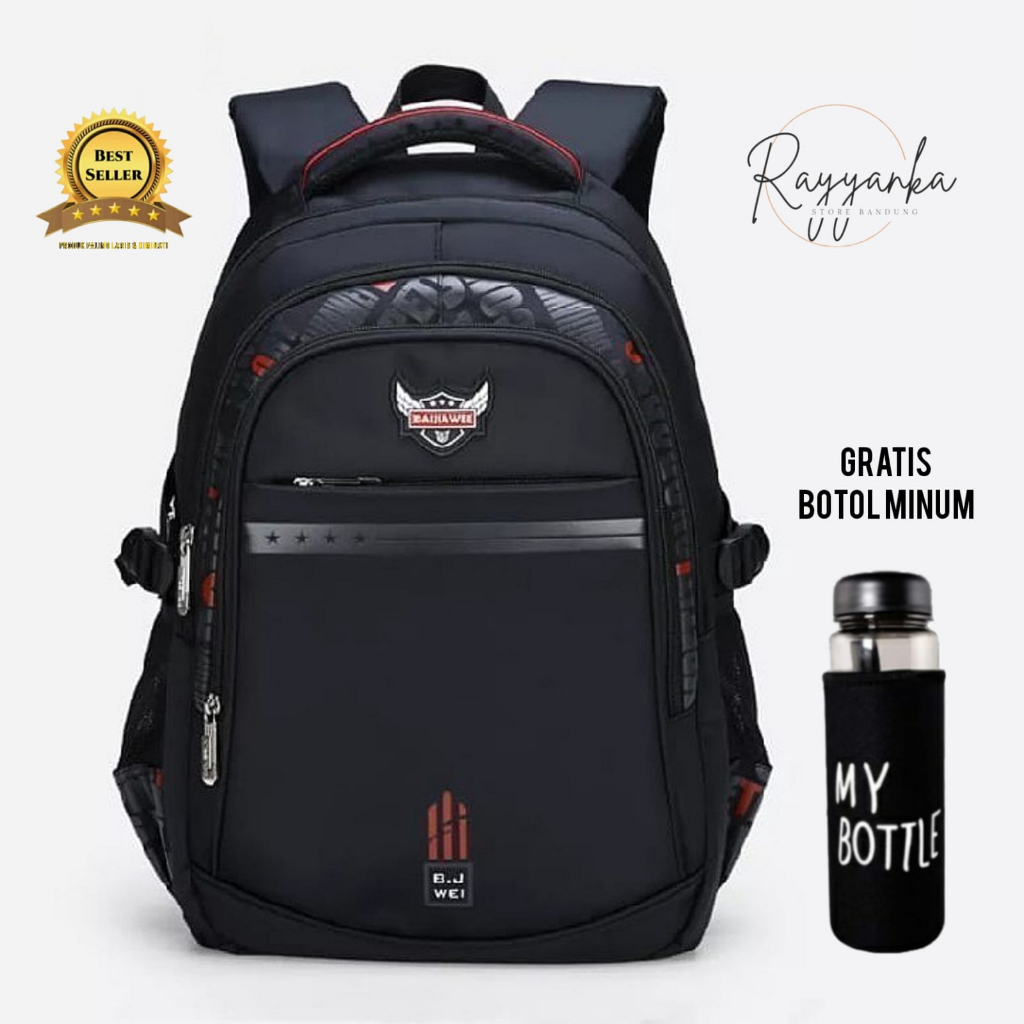 Ransel Backpack Pria Model Vts46 Gratis Botol Minum Tas Ransel Untuk Sekolah Kuliah Dan Kerja