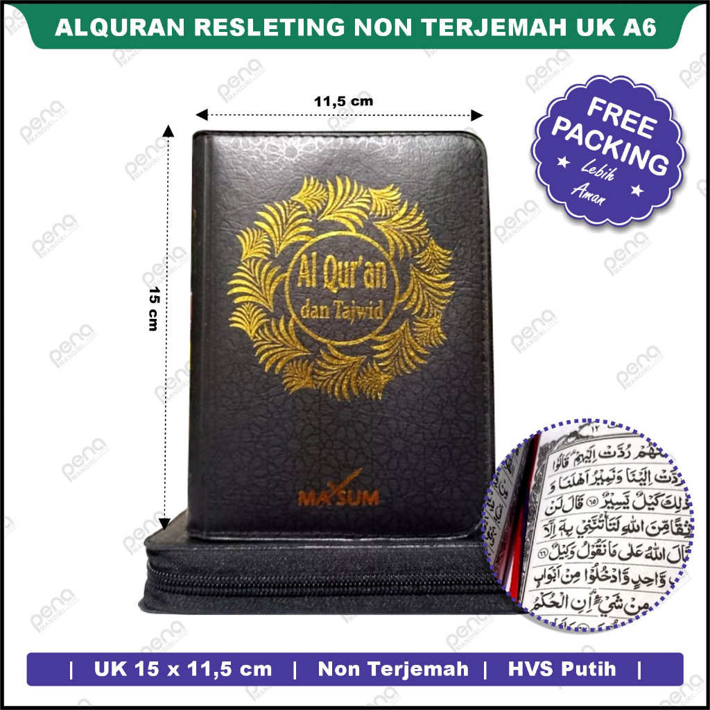 Alquran masum Resleting Non Terjemah Uk A6 LUX