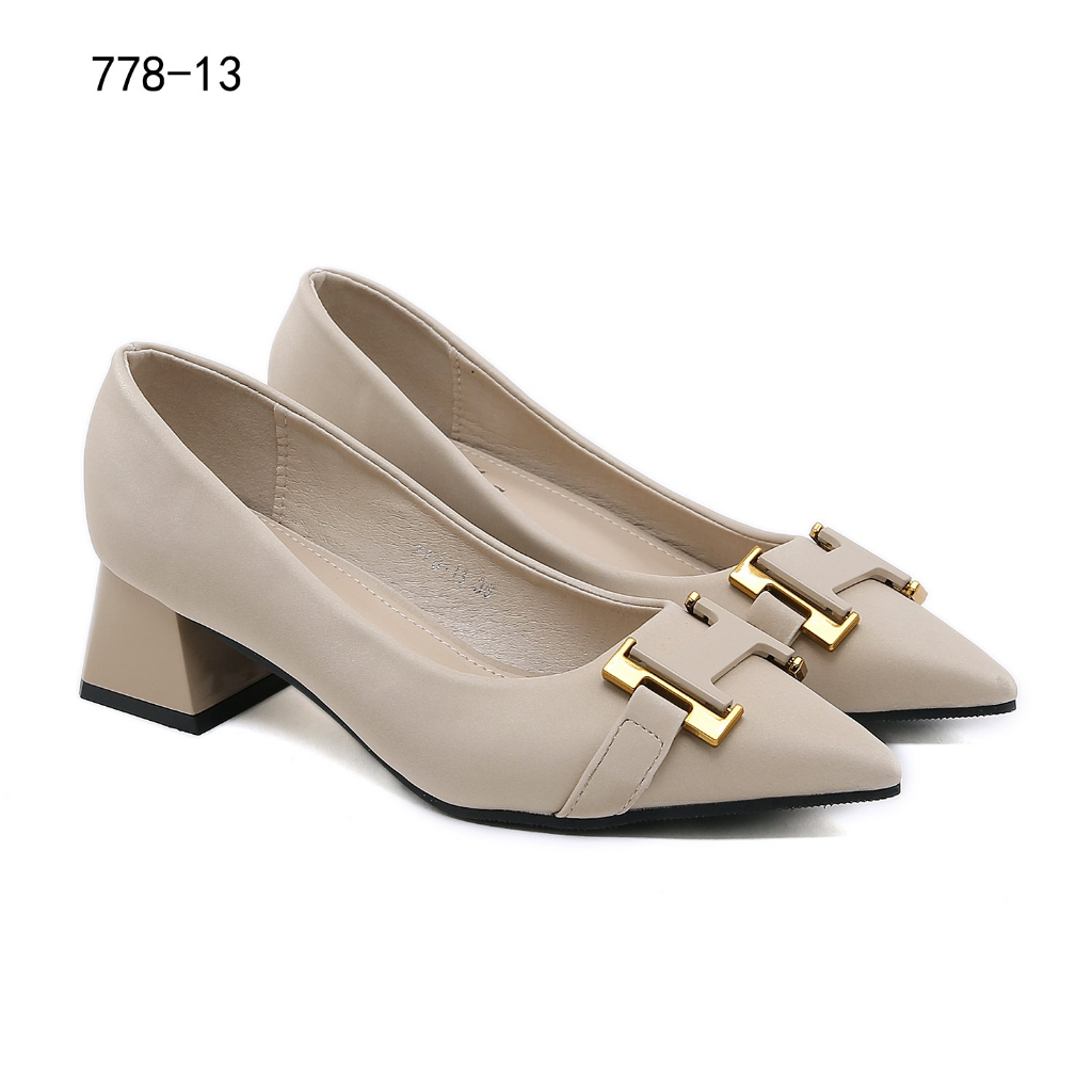 778-13 H-Logo Block Heels Shoes