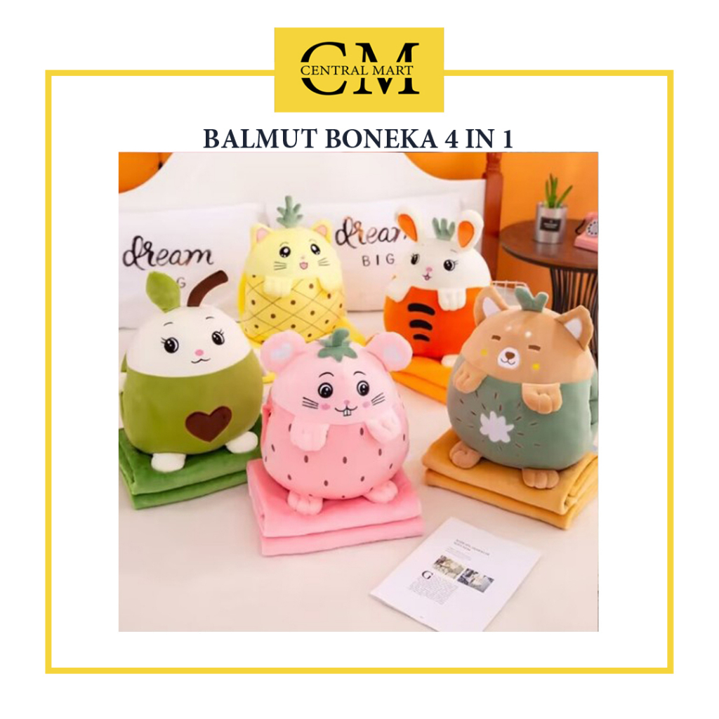 BALMUT 4IN1 KARAKTER LUCU / BANTAL SELIMUT BONEKA LUCU IMUT UNYU