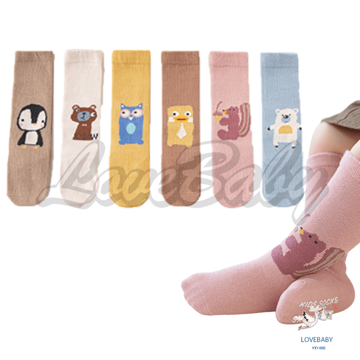 [1KG 32PCS] LBS Kaos Kaki Anak Balita Bayi Motif Karakter Hewan Kaos Kaki Anak Bayi Motif Cute Animals