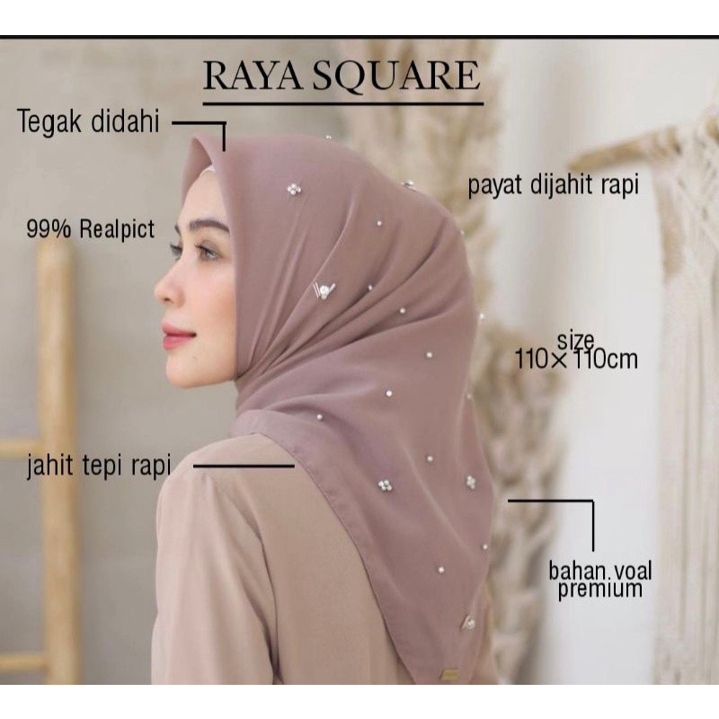 HIJAB RAYA SQUARE - SEGIEMPAT VOAL PAYET - HIJAB BAHAN VOAL