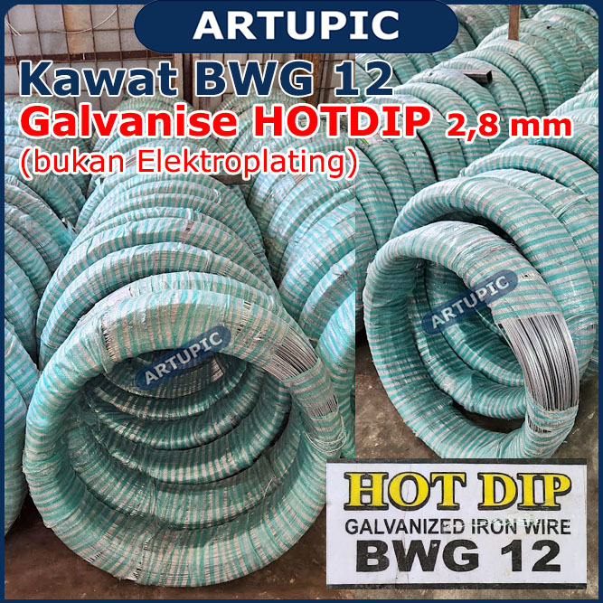 Kawat Galvanise BWG 12 HOTDIP 2,8 mm (PER ROL) Kawat Seng Galvanis BWG12 Kawat ikat kandang kawat beton ikat seng 2.8mm