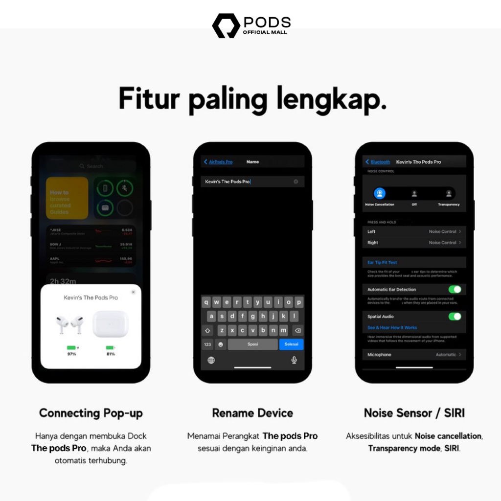 ThePods Pro 2023 Wireless Charging Case [IMEI &amp; Serial Number Detectable] Final Upgrade Version by Pods Indonesia (BU1)