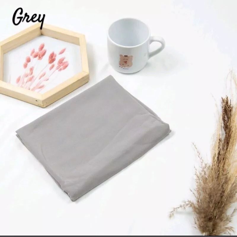 pashmina kaos premium/hijab jersy premium/jilbab pashmina instan/pashmina rayon/pashmina bagus murah-Abu muda