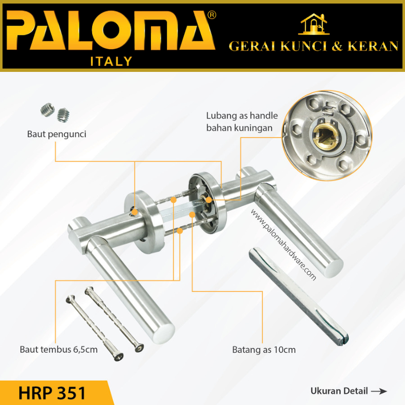 PALOMA HRP 351 Handle Pintu Roses Stainless Steel Lever Gagang Door