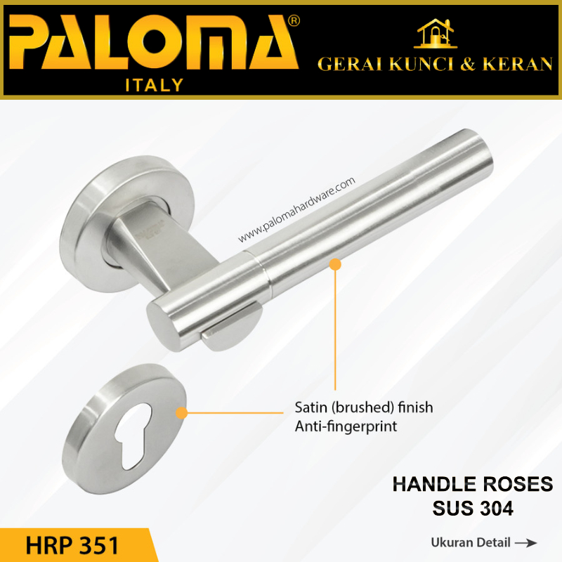 PALOMA HRP 351 Handle Pintu Roses Stainless Steel Lever Gagang Door