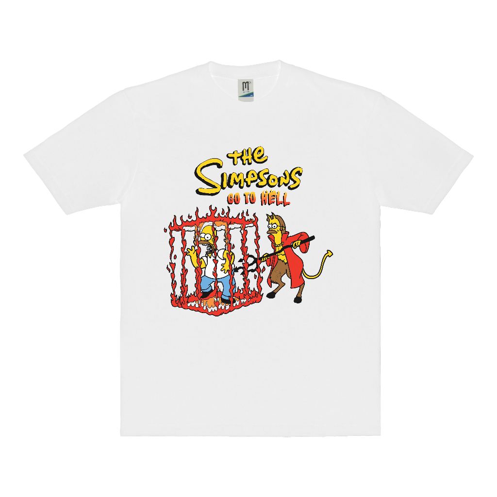 KAOS FILM THE SIMPSONS GO TO HELL VINTAGE | T-SHIRT BAND THE SIMPSONS | THE SIMPSONS PUTIH