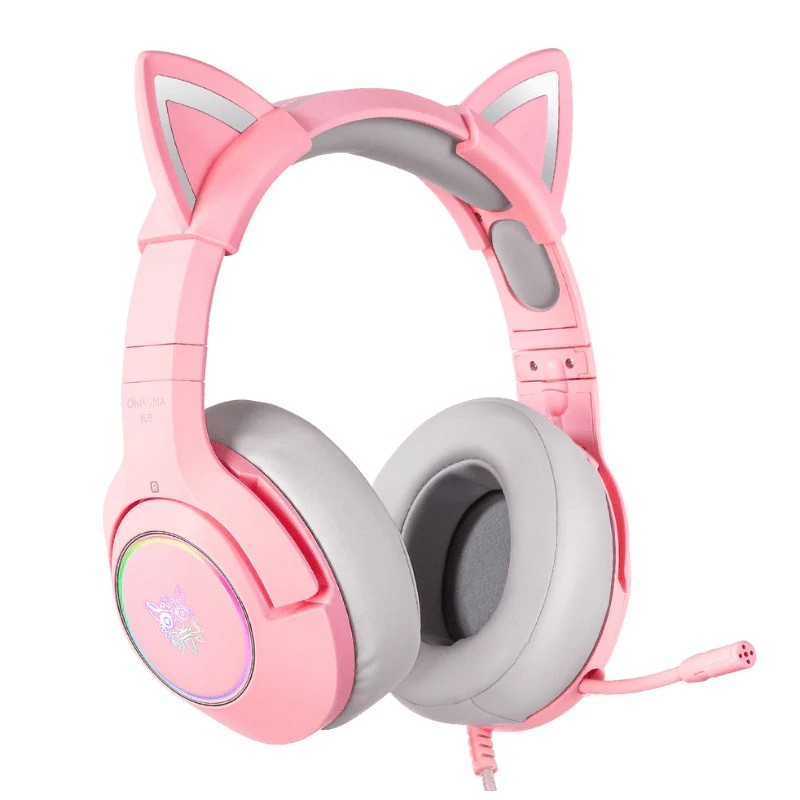 Onikuma K9 Elite Stereo Gaming Headset with Cat Ears - Pink